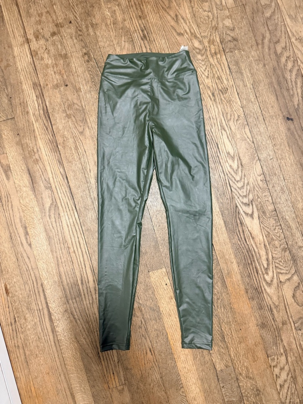 aerie Olive Faux Leather Leggings